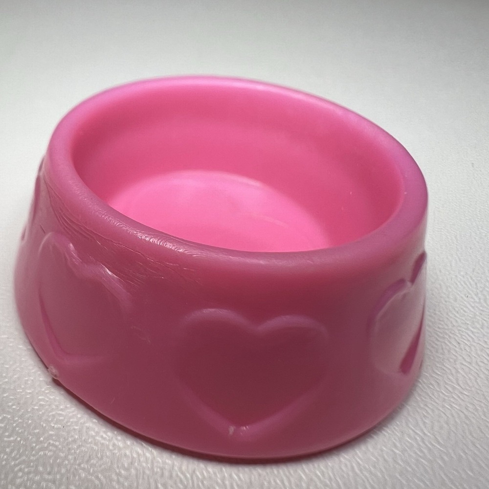 Set Of 2- Pink Purple Plastic Pet Bowl Accessory Littlest Pet Shop